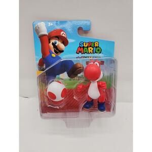 Nintendo Super Mario Red Yoshi With Egg Dinosaur Action Figure 2021 Toy 41302